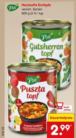 Netto Marken-Discount Pote herzhafte eintöpfe Angebot