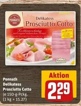 REWE Ponnath delikatess prosciutto cotto Angebot