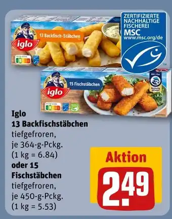 REWE Iglo 13 backfischstäbchen Angebot