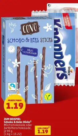 PENNY ZUM BEISPIEL Schoko & Keks Sticks Angebot