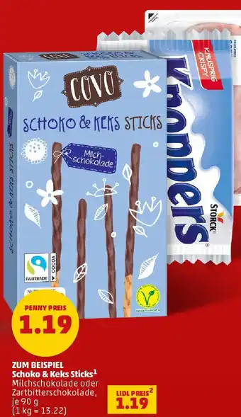 PENNY ZUM BEISPIEL Schoko & Keks Sticks Angebot