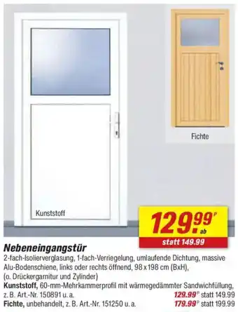 toom Baumarkt Nebeneingangstür Angebot