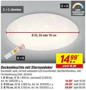 toom Baumarkt Deckenleuchte mit Sternendekor Angebot