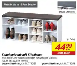 toom Baumarkt Schuhschrank mit Sitzkissen Angebot