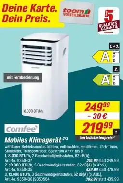 toom Baumarkt Comfee Mobiles Klimagerät Angebot
