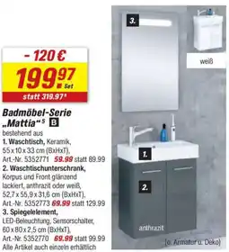 toom Baumarkt Badmöbel-Serie „Mattia" Angebot