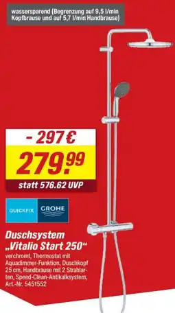 toom Baumarkt QUICKFIX GROHE Duschsystem ,,Vitalio Start 250" Angebot