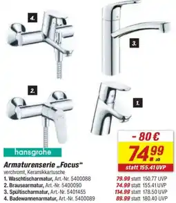 toom Baumarkt hansgrohe Armaturenserie „Focus" Angebot