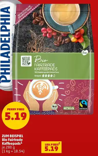 PENNY ZUM BEISPIEL Bio Fairtrade Kaffeepads Angebot