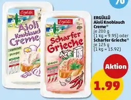 PENNY ERGÜLLÜ Aioli Knoblauch Creme oder Scharfer Grieche Angebot