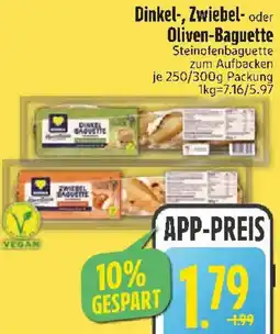 Edeka EDEKA Herzstücke Dinkel-, Zwiebel- oder Oliven Baguette Angebot