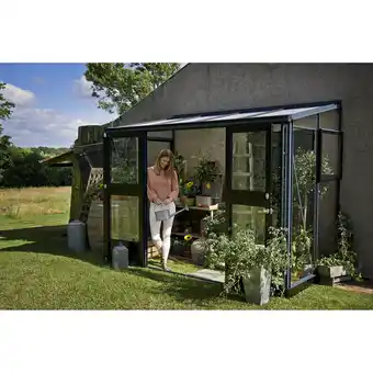 toom Baumarkt Juliana Anlehngewächshaus 'Veranda' 296 x 149 cm mit 3 mm Sicherheitsglas anthrazit/schwarz Angebot