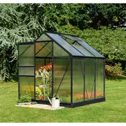 toom Baumarkt Halls Gewächshaus 'Popular 66' 193 x 195 cm mit 4 mm Doppelstegplatten schwarz Angebot
