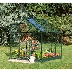 toom Baumarkt Halls Gewächshaus 'Popular 66' 193 x 195 cm mit 3 mm Blankglas grün Angebot