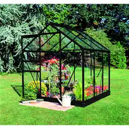 toom Baumarkt Halls Gewächshaus 'Popular 66' 193 x 195 cm mit 3 mm Sicherheitsglas schwarz Angebot