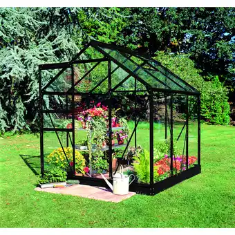 toom Baumarkt Halls Gewächshaus 'Popular 66' 193 x 195 cm mit 3 mm Sicherheitsglas schwarz Angebot