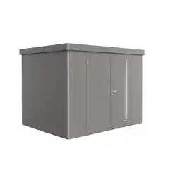 toom Baumarkt Biohort Gerätehaus 'Neo 2C' quarzgrau-metallic 292 x 236 cm mit Doppeltür Angebot