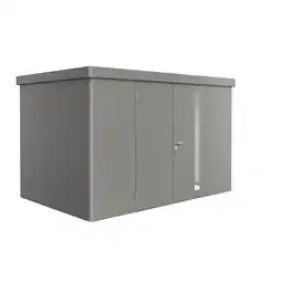 toom Baumarkt Biohort Gerätehaus 'Neo 2D' quarzgrau-metallic 348 x 236 cm mit Doppeltür Angebot