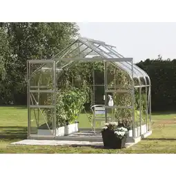 toom Baumarkt Vitavia Gewächshaus 'Diana 5000' 254,4 x 254 cm mit 3 mm Sicherheitsglas aluminiumfarben Angebot