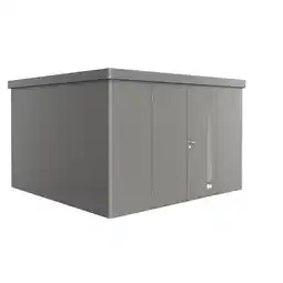 toom Baumarkt Biohort Gerätehaus 'Neo 4D' quarzgrau-metallic 348 x 348 cm mit Doppeltür Angebot