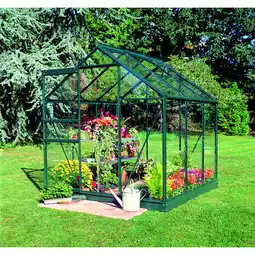 toom Baumarkt Halls Gewächshaus 'Popular 66' 193 x 195 cm mit 3 mm Sicherheitsglas grün Angebot