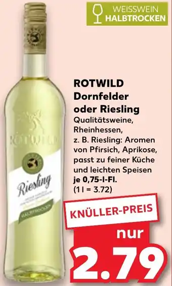 Kaufland ROTWILD Dornfelder oder Riesling Angebot