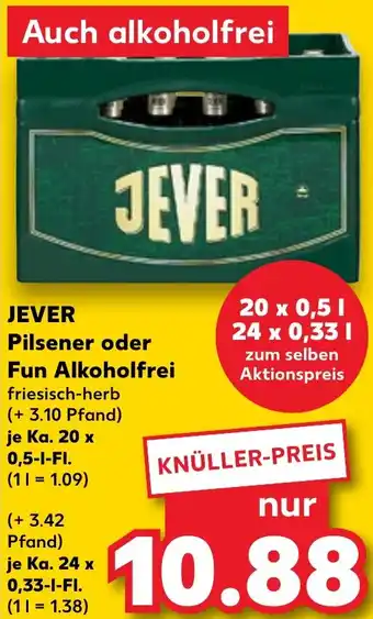 Kaufland JEVER Pilsener oder Fun Alkoholfrei Angebot