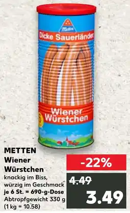 Kaufland METTEN Wiener Würstchen Angebot