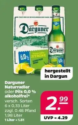 NETTO Darguner Naturradler oder Pils 0,0 % alkoholfrei Angebot