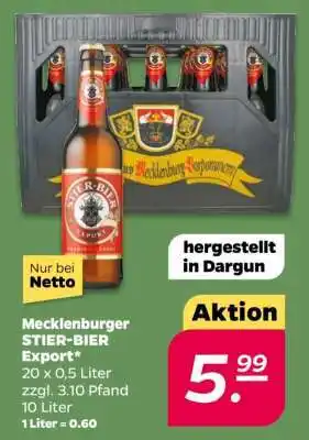 NETTO Mecklenburger STIER-BIER Export Angebot