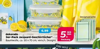NETTO dekorado 3er-Pack Jacquard-Geschirrtücher Angebot