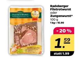 NETTO Radeberger Filetrotwurst oder Zungenwurst Angebot
