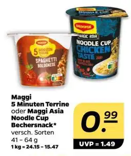 NETTO Maggi 5 Minuten Terrine oder Maggi Asia Noodle Cup Bechersnack Angebot