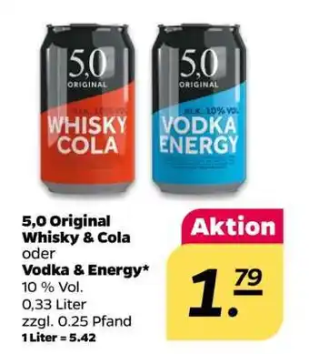 NETTO 5,0 Original Whisky & Cola oder Vodka & Energy Angebot
