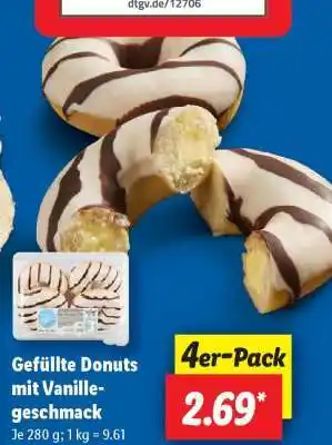 Lidl Gefüllte Donuts mit Vanillegeschmack Angebot