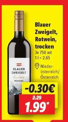 Lidl Blauer Zweigelt, Rotwein, trocken Angebot