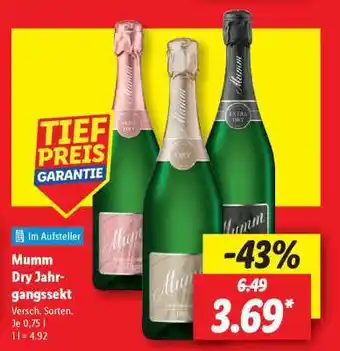 Lidl Mumm Dry Jahrgangssekt Angebot