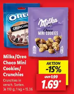 Lidl Milka/Oreo Choco Mini Cookies/Crunchies Angebot