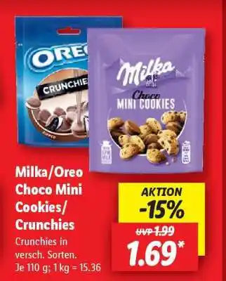 Lidl Milka/Oreo Choco Mini Cookies/Crunchies Angebot