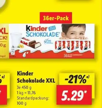 Lidl Kinder Schokolade XXL Angebot