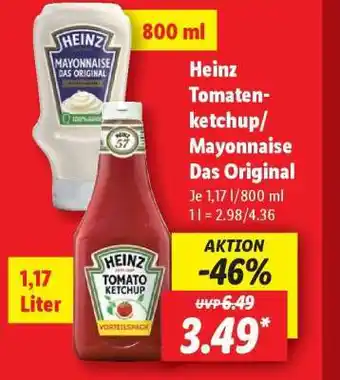 Lidl Heinz Tomatenketchup/ Mayonnaise Das Original Angebot