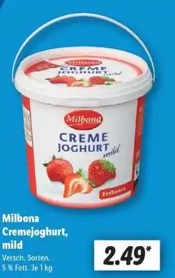 Lidl Milbona Cremejoghurt, mild Angebot
