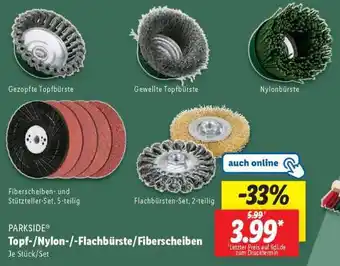 Lidl PARKSIDE Topf-/Nylon-/Flachbürste/Fiberscheiben Angebot