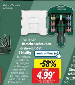 Lidl PARKSIDE Ratschenschraubendreher-Bit-Set, 31-teilig Angebot