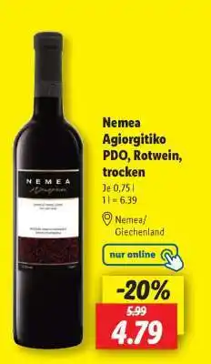Lidl Nemea Agiorgitiko PDO, Rotwein, trocken Angebot