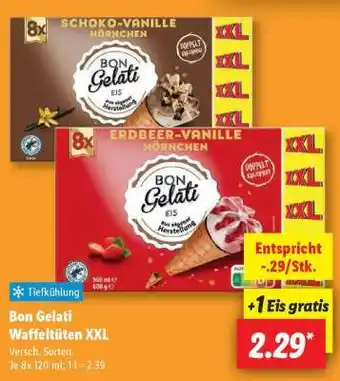 Lidl Bon Gelati Waffeltüten XXL Angebot