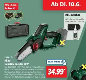 Lidl PARKSIDE Akku-Gehölzschneider 20 V Angebot