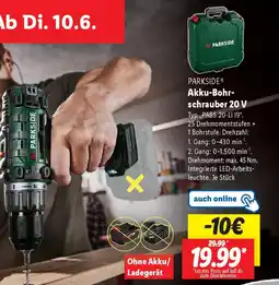 Lidl PARKSIDE Akku-Bohrschrauber 20 V Angebot