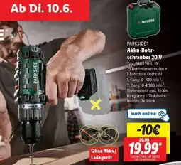 Lidl PARKSIDE Akku-Bohrschrauber 20 V Angebot