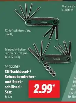 Lidl PARKSIDE Stiftschlüssel-/Schraubendreher- und Steckschlüssel-Satz Angebot